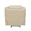 Millie 40 Inch Manual Recliner Chair Beige Faux Leather Solid Wood Metal By Casagear Home BM314815