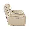 Millie 40 Inch Power Recliner Chair Beige Faux Leather Solid Wood Metal By Casagear Home