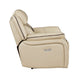 Millie 40 Inch Power Recliner Chair Beige Faux Leather Solid Wood Metal By Casagear Home