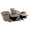 Joe 79 Inch Manual Dual Glider Recliner Loveseat, Console, Brown Microfiber By Casagear Home