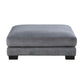 Rix 45 Inch Ottoman Attached Seat Cushion in Gray Corduroy Fabric Wood By Casagear Home BM314829