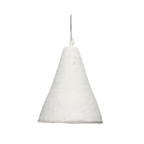 Zoe 96 Inch Pendant Chandelier, Modern Paper Mache Cone Shape, Beige By Casagear Home