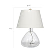 Navi 17 Inch Table Lamp White Linen Drum Shade Clear Glass Curved Body By Casagear Home BM314839