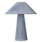 Liya 18 Inch Table Lamp, Cone Shade and Tapered Base, Textured Blue Finish By Casagear Home