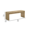Meni 51 Inch Wide Dining Bench, Panel Legs, Oak Brown Solid Wood By Casagear Home