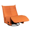 Gea 35 Inch Swivel Recliner Chair, Tufted Orange Faux Leather, Modern  By Casagear Home