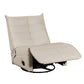 Gea 35 Inch Swivel Recliner Chair Tufted Beige Faux Leather Modern Design By Casagear Home BM314847