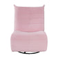 Gea 35 Inch Swivel Recliner Chair Tufted Pink Corduroy Solid Wood By Casagear Home BM314849