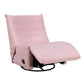 Gea 35 Inch Swivel Recliner Chair Tufted Pink Corduroy Solid Wood By Casagear Home BM314849