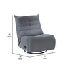 Gea 35 Inch Swivel Recliner Chair Tufted Blue Gray Corduroy Solid Wood By Casagear Home BM314850