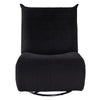 Gea 35 Inch Swivel Recliner Chair, Tufted, Black Corduroy, Solid Wood By Casagear Home