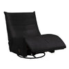 Gea 35 Inch Swivel Recliner Chair Tufted Black Corduroy Solid Wood By Casagear Home BM314851