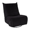 Gea 35 Inch Swivel Recliner Chair Tufted Black Corduroy Solid Wood By Casagear Home BM314851