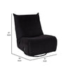 Gea 35 Inch Swivel Recliner Chair, Tufted, Black Corduroy, Solid Wood By Casagear Home