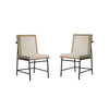 Tete Dining Table Set with 4 Chairs Solid Wood Round Top Black Metal Base By Casagear Home BM314853