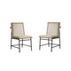 Tete Dining Table Set with 4 Chairs Solid Wood Round Top Black Metal Base By Casagear Home BM314853