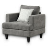 Lae 35 Inch Sofa Chair 1 Throw Pillow Tufted Gray Chenille Upholstery By Casagear Home BM314860