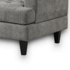 Lae 35 Inch Sofa Chair 1 Throw Pillow Tufted Gray Chenille Upholstery By Casagear Home BM314860