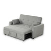 Bia 76 Inch Convertible Sleeper Sofa with 2 Pillows Gray Woven Solid Wood By Casagear Home BM314861