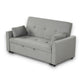 Bia 76 Inch Convertible Sleeper Sofa with 2 Pillows Gray Woven Solid Wood By Casagear Home BM314861