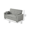 Bia 76 Inch Convertible Sleeper Sofa with 2 Pillows Gray Woven Solid Wood By Casagear Home BM314861