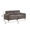 Tiu 74 Inch Sofa with 2 Lumbar Pillows Gray Chenille Metal Solid Wood By Casagear Home BM314863