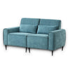 Tiu 62 Inch Loveseat with 2 Lumbar Pillows Blue Chenille Solid Wood By Casagear Home