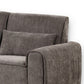 Tiu 62 Inch Loveseat with 2 Lumbar Pillows Gray Chenille Solid Wood By Casagear Home BM314865