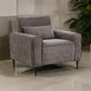 Tiu 39 Inch Accent Chair Lumbar Pillow Gray Chenille Metal Solid Wood By Casagear Home BM314867