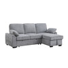 Ken 91 Inch Sectional Sofa Drop Table Storage Chaise Light Gray Chenille By Casagear Home BM314872