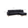 Nia 93 Inch Sectional Sofa with Chaise Black Sherpa Upholstery Solid Wood By Casagear Home BM314874