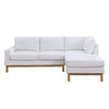 Nia 93 Inch Sectional Sofa with Chaise White Sherpa Upholstery Solid Wood By Casagear Home BM314875