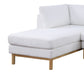 Nia 93 Inch Sectional Sofa with Chaise White Sherpa Upholstery Solid Wood By Casagear Home BM314875