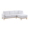 Nia 93 Inch Sectional Sofa with Chaise White Sherpa Upholstery Solid Wood By Casagear Home BM314875