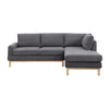 Nia 93 Inch Sectional Sofa with Chaise Gray Sherpa Upholstery Solid Wood By Casagear Home BM314876