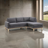 Nia 93 Inch Sectional Sofa with Chaise, Gray Sherpa Upholstery, Solid Wood By Casagear Home