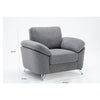 Nel 43 Inch Accent Sofa Chair with Soft Gray Linen Chrome Legs Solid Wood By Casagear Home BM314879