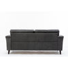 Sen 80 Inch Plush Sofa with Tufted Arms Padded Gray Linen Solid Wood By Casagear Home BM314881