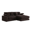 Sty 105 Inch Reversible Sectional Sofa Chaise Brown Corduroy Solid Wood By Casagear Home BM314885