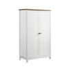 Aie 60 Inch Storage Cabinet Framed Slatted Panel Doors White Brown Wood By Casagear Home BM314887