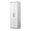 Lyn 71 Inch Storage Cabinet Wardrobe Framed Panel Doors White Engineered Wood BM314888