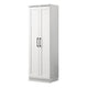 Lyn 71 Inch Storage Cabinet Wardrobe Framed Panel Doors White Engineered Wood BM314888