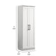 Lyn 71 Inch Storage Cabinet Wardrobe Framed Panel Doors White Engineered Wood BM314888