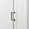 Coe 71 Inch Storage Cabinet Wardrobe with Swing Out Door, White Solid Wood By Casagear Home