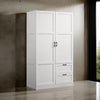 Bre 71 Inch Wardrobe Cabinet Armoire Drawers Hanging Rod White Wood By Casagear Home BM314890