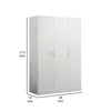 Clan 72 Inch Wardrobe Cabinet Armoire with Shelf Hanging Rod White Wood By Casagear Home BM314892