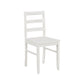 Lav 5 Piece Dining Table and 4 Chair Set Open Backs White Solid Wood By Casagear Home BM314899