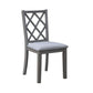 Lisle 21 Inch Dining Chair Set of 2 Cushioned Cross Back Gray Solid Wood By Casagear Home BM314901