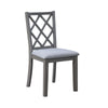 Lisle 21 Inch Dining Chair Set of 2, Cushioned, Cross Back, Gray Solid Wood By Casagear Home