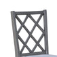 Lisle 21 Inch Dining Chair Set of 2 Cushioned Cross Back Gray Solid Wood By Casagear Home BM314901